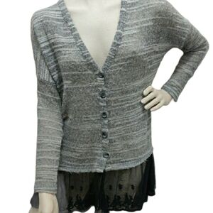 A'REVE ANTHRO BOHO LACE CARTIGAN SZ SMALL